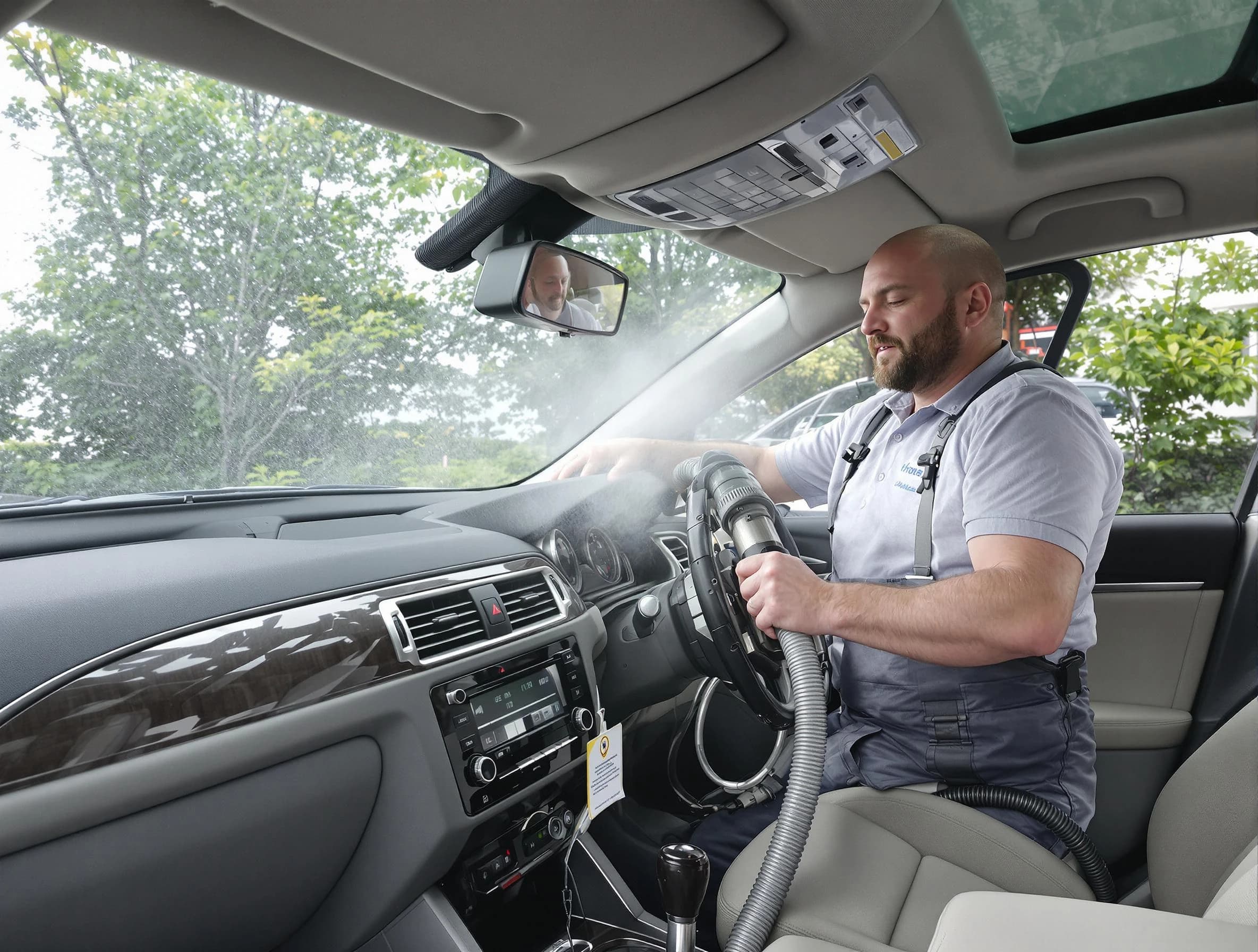 North Andover Air Duct Cleaning specialist performing professional car duct cleaning in North Andover