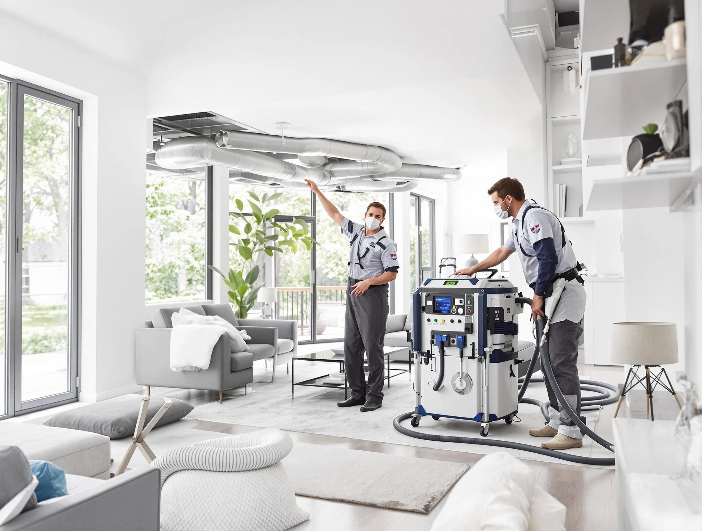 North Andover Air Duct Cleaning professional conducting pure air duct cleaning with state-of-the-art equipment in North Andover