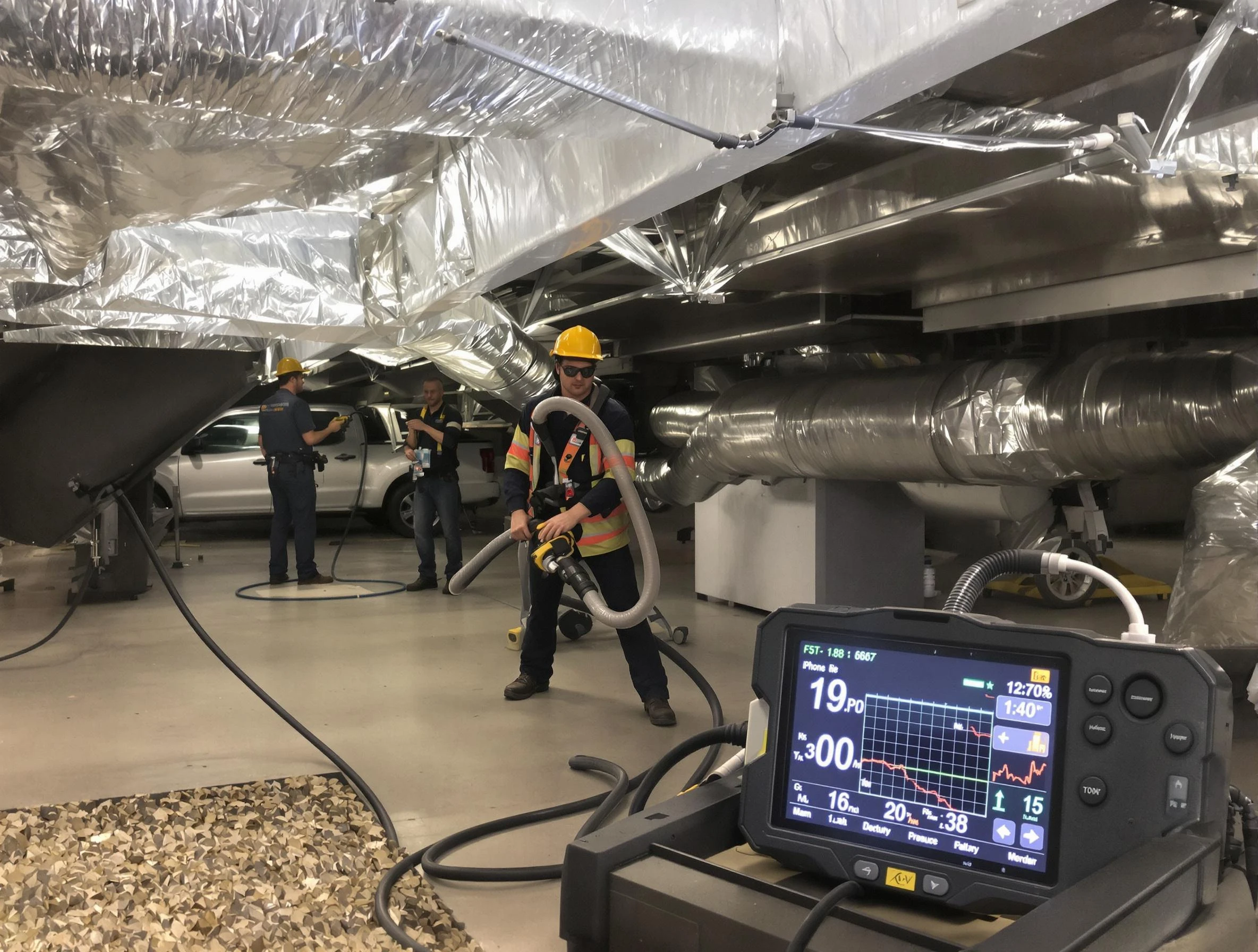 Professional negative pressure duct cleaning by North Andover Air Duct Cleaning in North Andover